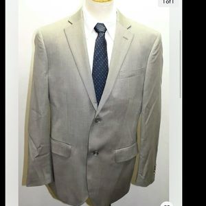 Daniel Hechter Men Blazer Gray Pure Wool Lined 2 Buttons 40R